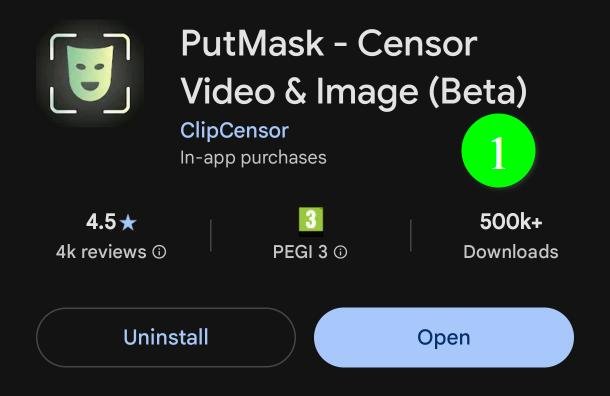 在安卓 Google Play 商店安装免费的视频打码应用 PutMask
