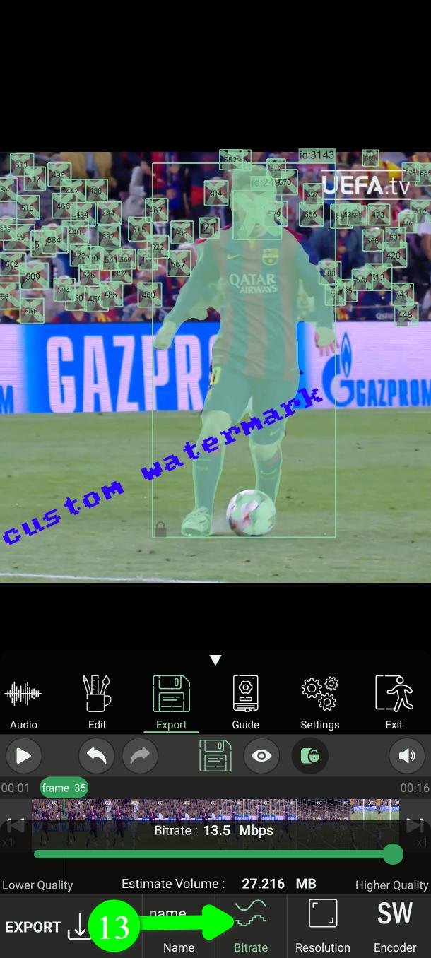 ضبط معدل بت التصدير للحصول على أفضل جودة في PutMask